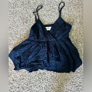 Hollister Dark Blue Lace Top